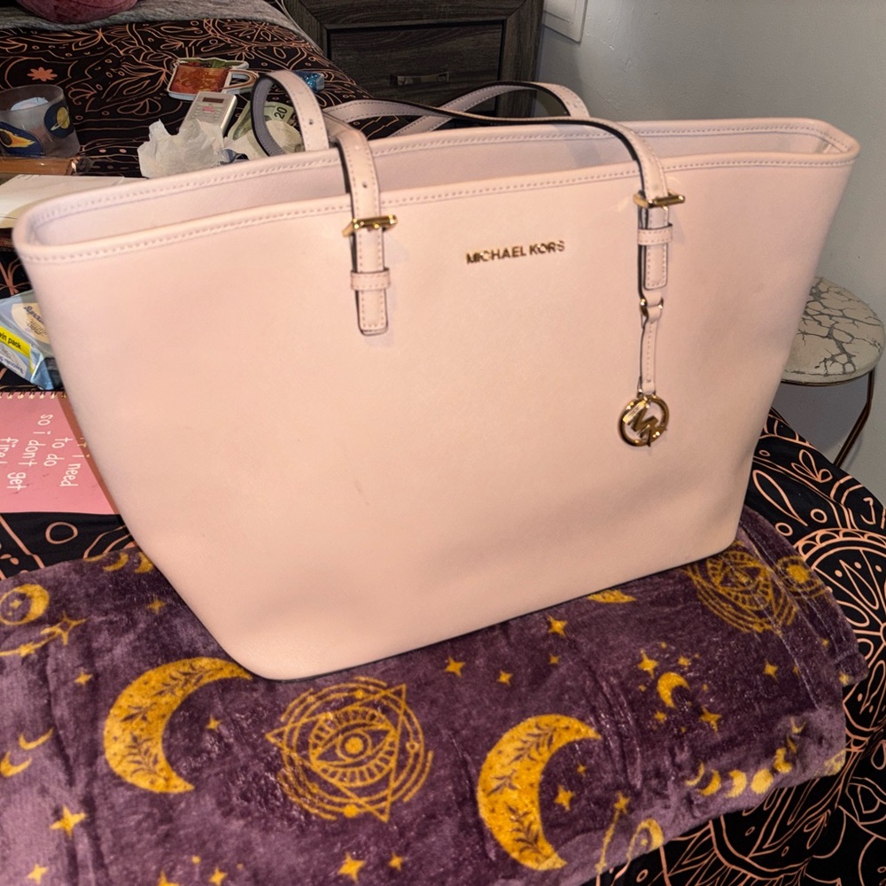 Michael Kors Blush Pink Tote with Gold Accents